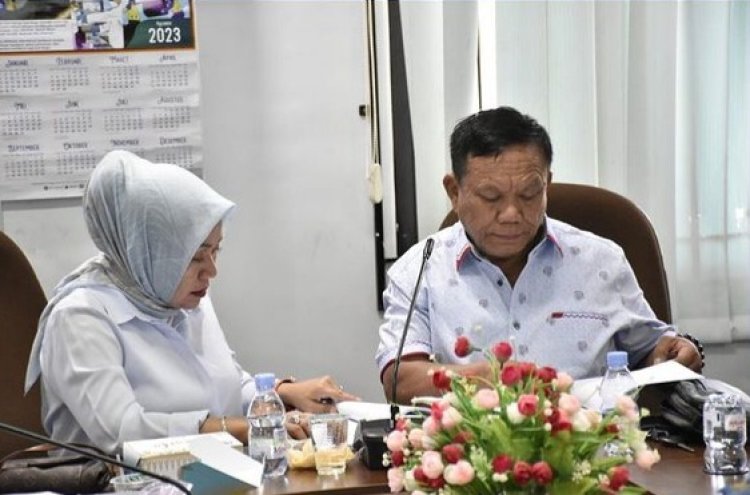 foto : Ketua Komisi II Dapot Sinaga didampingi Wakil Ketua Komisi II Arwinda saat melaksanakan hearing